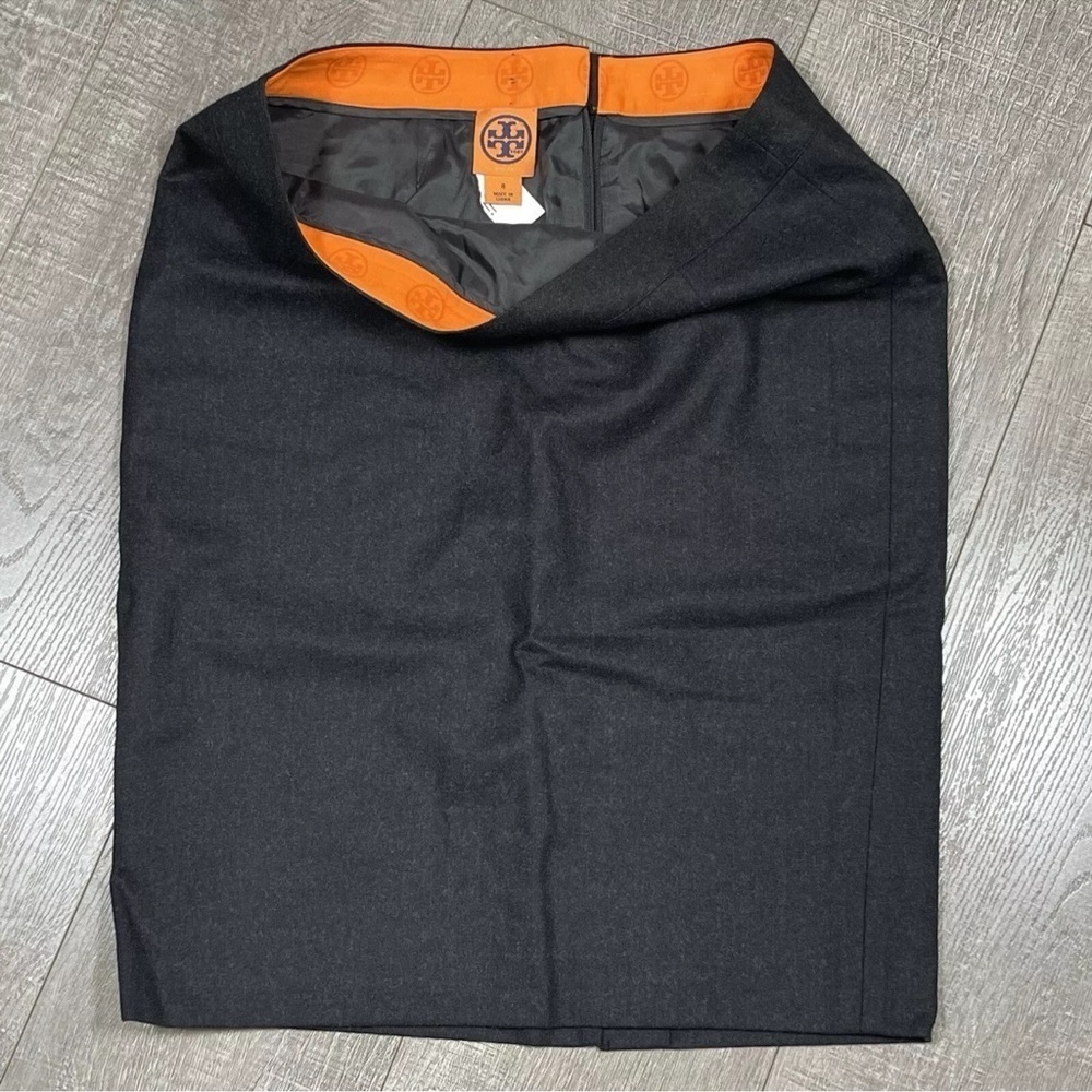 TORY BURCH Wool Skirt Pencil size 8 Grey NWOT